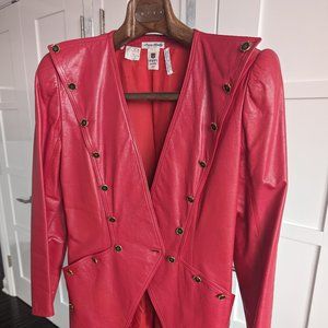 Emanuel Ungaro vbintage leather jacket and Skirt